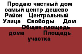 Продаю частный дом самый центр дешево  › Район ­ Центральный  › Улица ­ Свободы  › Дом ­ 2 › Общая площадь дома ­ 150 › Площадь участка ­ 8 › Цена ­ 3 700 000 - Краснодарский край, Анапский р-н, Гостагаевская ст-ца Недвижимость » Дома, коттеджи, дачи продажа   . Краснодарский край